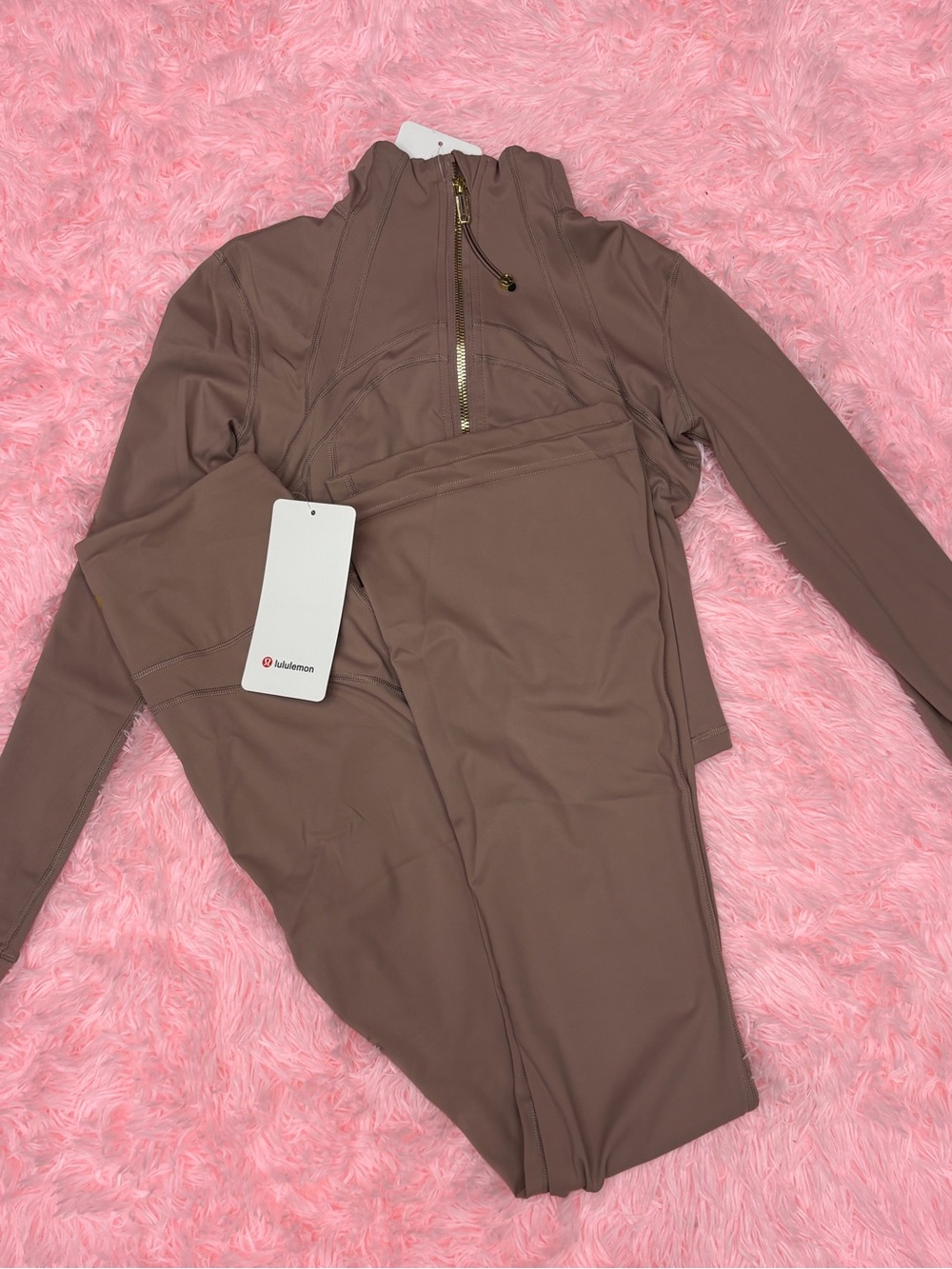 Lululemon Mauve Cropped Jacket & Leggings Set